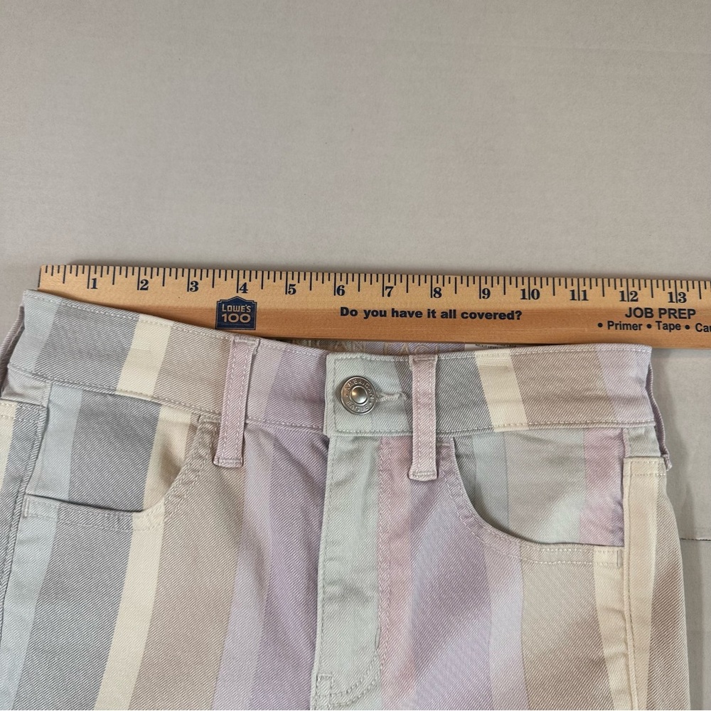American Eagle Pastel Striped HighRise Jegging Crop Next Level Stretch Sz 00 24W - Picture 5 of 16